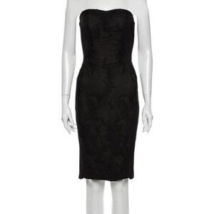 MARCHESA NOTTE Black Strapless Mini Dress XS